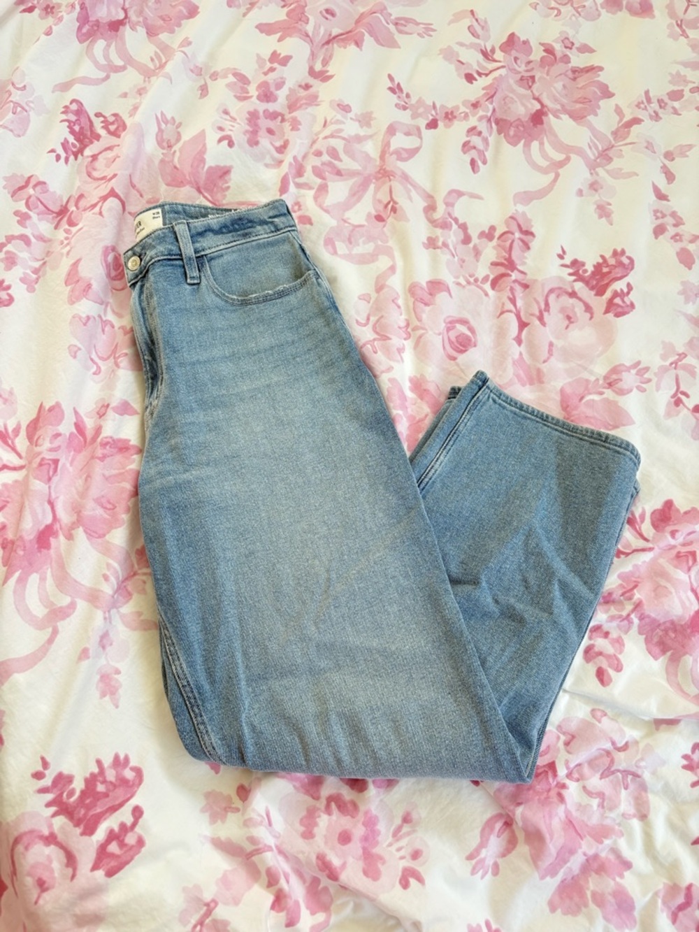 Hollister light wash ultra high rise dad jeans